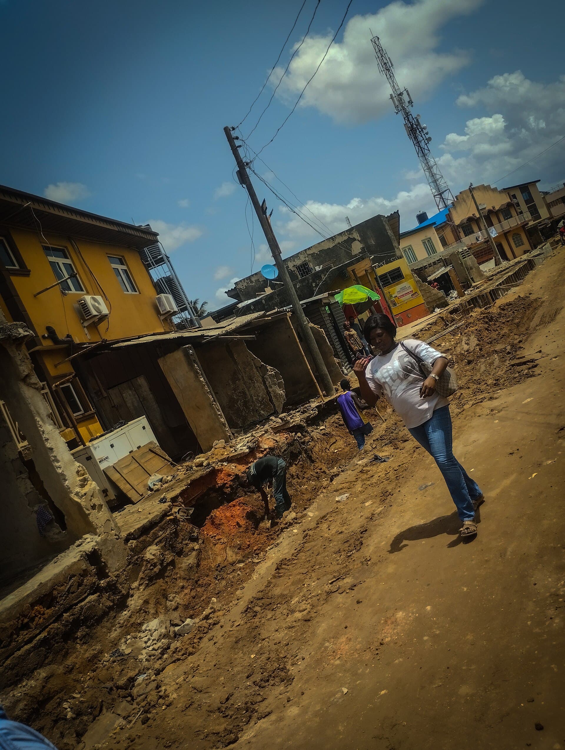 Engineers reviewing road construction works in Nigeria
