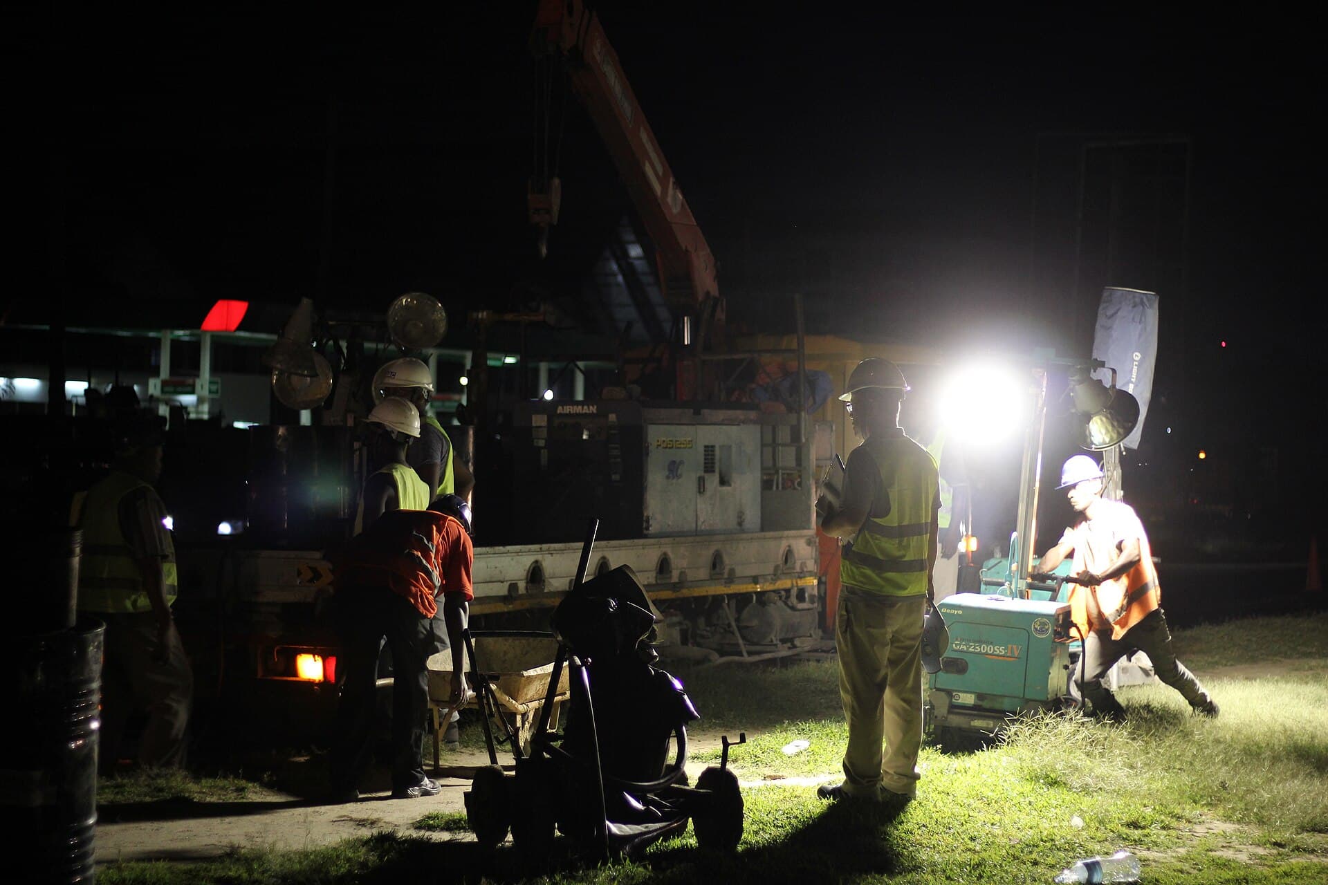 Road construction works in Dar es Salaam, Tanzania